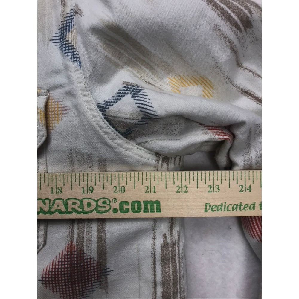 Sun + Stone Mens Quilted Lined‎ Shirt Jacket Medium White Tribal Geometric - Picture 7 of 10